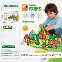 Bloques de Construcción Magnéticos de 5.5CM, Juguetes Educativos STEM de Animales Marinos, Dinosaurios, Trenes y Aviones, Venta al Por Mayor para Niños