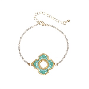 Custom Personalized Jewelry Beads Flower Charm Rhinestone Tennis Chain <b>Bracelets</b> - Product Image 3