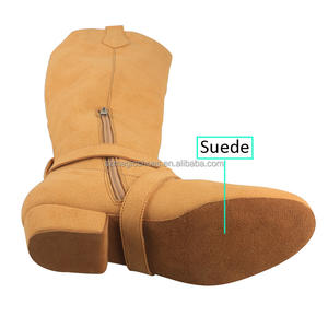 Botas de suela de gamuza de alta calidad para mujer, botas de baile latino, zapatos de <span class=keywords><strong>Salsa</strong></span>, zapatos largos de línea de calentamiento, botas de baile West Coast Swing para mujer - Product Image 5