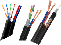Penjualan Kabel Jaringan Berkualitas Tinggi Outdoor UTP Siamese CABLE/cat5e+RVV LAN Cable