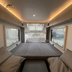 Overland moderno classico Mobile Poptop cina attrezzata con finestra sul tetto contenitore di mare Caravan per auto a casa