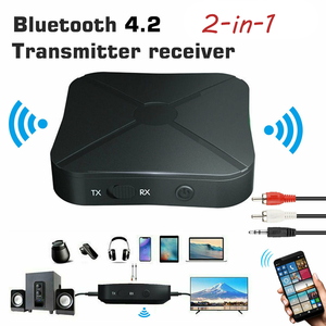 Adaptateur émetteur-récepteur audio Bluetooth 4.2 2 en 1 avec convertisseur audio sans fil RCA 3,5 mm pour système stéréo TV domestique PC - Product Image 1
