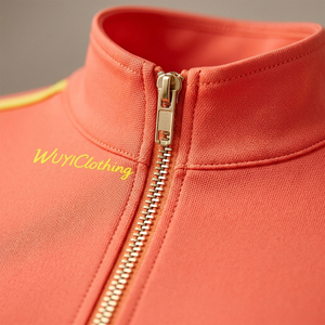 Trendy Women's 2 Piece Activewear Set Coral Orange Long Sleeve Zip-Up Cropped <b>Jacket</b> and High Waist Yoga Shorts Slim Fit <b>Workout</b> - Product Image 4