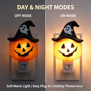 Luz Nocturna LED con Forma de Sombrero de Bruja de Calabaza de Halloween, Giratoria 360°, con Brillo Cálido Suave, Decoración Festiva, Regalo, OEM de Fábrica - Product Image 3