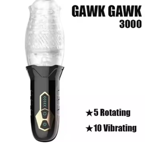 批发成人人性化玩具旋转透明水晶振动飞机杯男士TPE自慰器 - Product Image 6