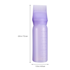 Bouteille de teinture capillaire en plastique à dents intégrées 180 ml 6 oz, flacon applicateur d'huile capillaire avec peigne - Product Image 3