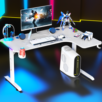 Escritorio para Juegos BEISIJIE en Forma de L con LED, Gran Venta