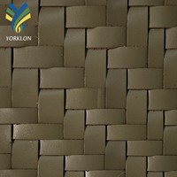 YT227 luxe marron 100% papier peint en cuir véritable pour la décoration intérieure pour canapé chaise siège de voiture sac-étanche
