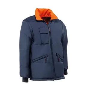 Parka HV710 XS Galaxy - Colore: Arancione Fluorescente/Blu - Bande Riflettenti Verticali e Orizzontali Chiusura a cerniera. - Product Image 2