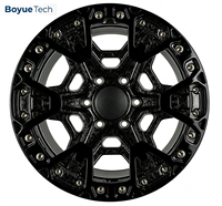 Jantes forgées en fibre de carbone marbrée véritable, finition noir brillant, multi PCD, pour pick-up, SUV, modification tout-terrain