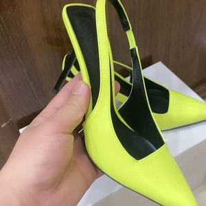 Zapatos de Tacón Slingback Verde Neón/Sexy, Tendencia 2025, Tacones de Diseñador de Lujo - Product Image 5
