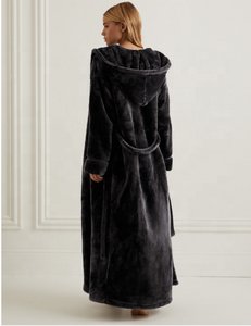 wholesale cozy ultra long bathrobe winter fleece dressing gowns for women