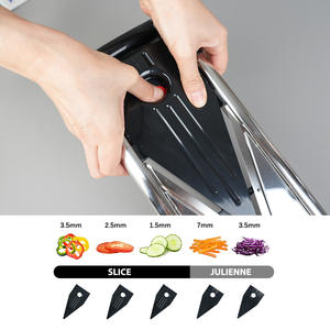 野菜VシェイプVスライサー多機能ステンレス鋼調整可能マンドリンスライサー可変ブレード付き - Product Image 4