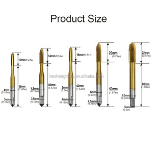 5pcs HSS Titanium Coating Screw Tap Hand Tool M3 M4 M5 M6 M8 Straight Fluted Screw <strong>Thread</strong> Hand Tap Drill Milling <strong>Cutter</strong> - Product Image 2