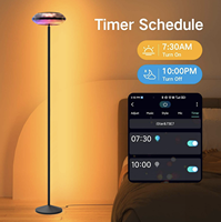 Lámpara de Pie Inteligente RGB con Efecto de Ondas de Agua, RGB+CCT, Sincronización con Música, Control Remoto por Aplicación, para Sala de Estar y Fiestas