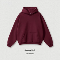 Sweat-shirt à capuche en velours épais 345G pour homme, couleur unie, décontracté, coupe ample, grande taille, idéal pour l'hiver – Nouvelle collection automne
