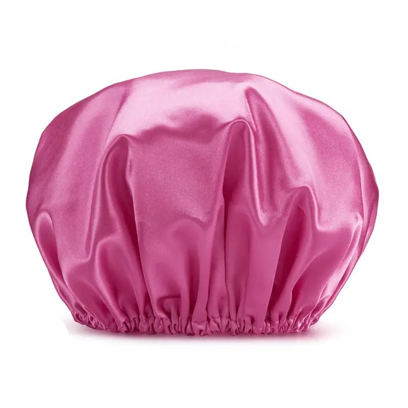 Gorro de ducha impermeable con forro de satén para mujer, gorro de ducha para bebé, gorro de champú impermeable desechable para niños, personalizado