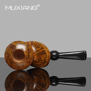 Muxiang Handmade Briar Wood Smoking Pipe Bent Shape 3mm Duct For Men - Product Image 3