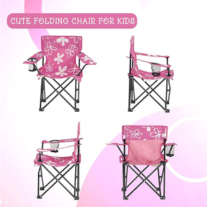Silla plegable portátil para niños, silla de playa con cierre de seguridad, portavasos, silla de Camping rosa para niños y niñas para viajes, césped al aire libre - Product Image 5