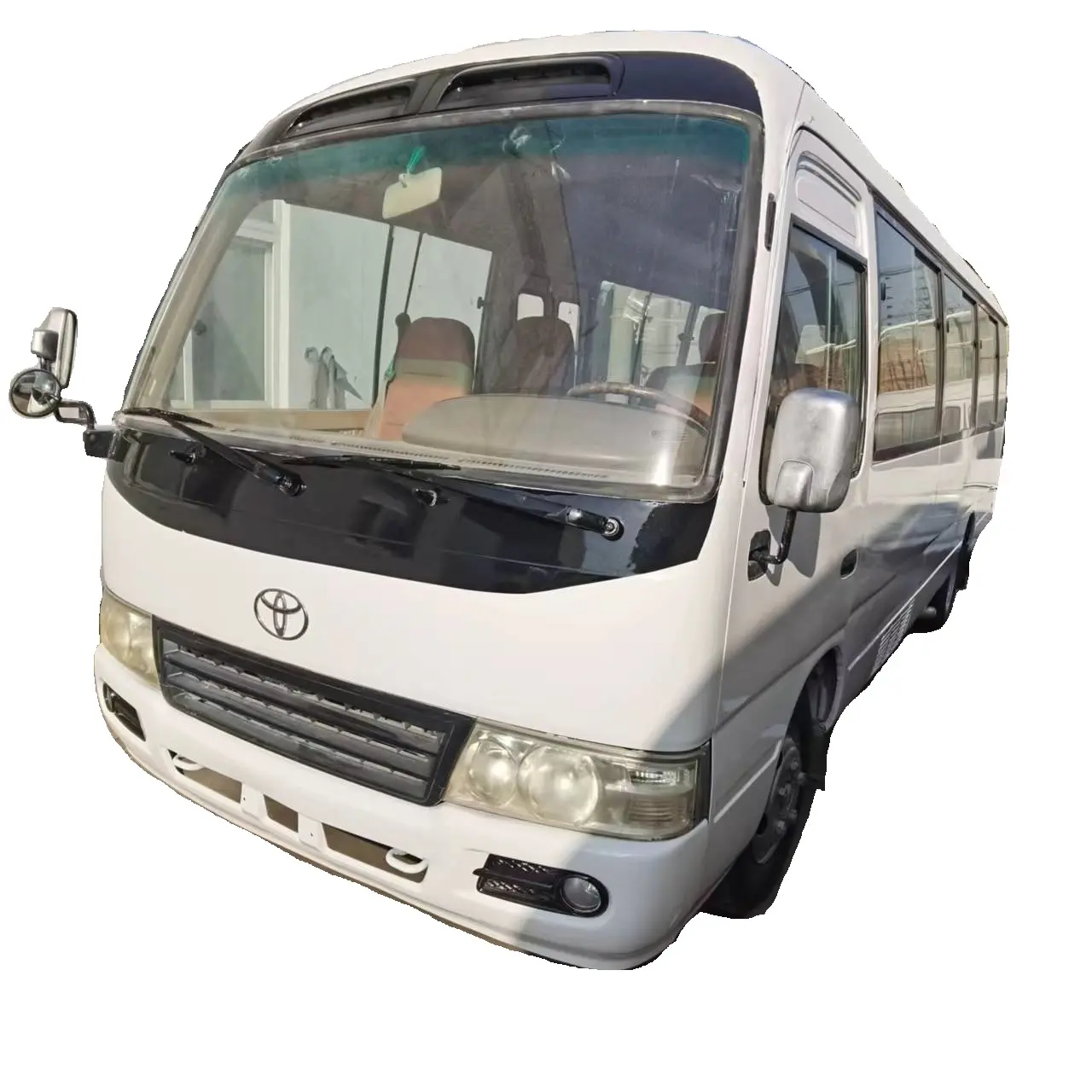 Japón autobús entrenador autobús toyota coaster 30 asientos con motor Diesel asientos de cuero para la escuela autobús usando precio barato