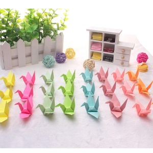 10x10cm Handmade Folk Art Origami Paper Cranes Love Theme for Wedding Parties Child's Room Baby Shower Home Decor