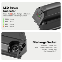 Batterie lithium-ion Reention Dorado pour vélo électrique, 36V 48V 10.4Ah 13Ah 14.5Ah, pour tricycle électrique, fauteuil roulant, handbike, chariot