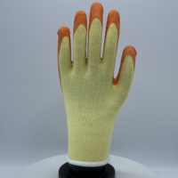 Sarung Tangan Rajut Benang Kuning 10 Gauge 21s 5-Ply Berlapis Lateks Oranye Kerut, Pasokan Grosir, Label Pribadi Kustom, Sarung Tangan Pelindung