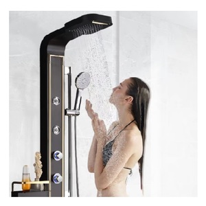 Hiện Đại Quảng Trường Đương Đại Thép Không Gỉ 304 Lượng Mưa Bảng Điều Khiển Vòi Hoa Sen Brass Gốm Chải Máy Bay Phản Lực Massage Mềm Cho Khách Sạn Biệt Thự - Product Image 2