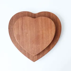 Placa de corte con forma de corazón de madera de ébano, logotipo personalizado, cocina única, rústica, Natural