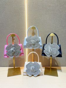 New Ladies Celebrity Shiny Rhinestone Rose Flower <b>Small</b> Square Polyester Evening <b>Handbag</b> Tanjing - Product Image 4