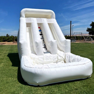 Toboggan aquatique gonflable pour fêtes en plein air, toboggan aquatique commercial blanc gonflable pour adultes - Product Image 1