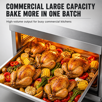 Four à pâtisserie électrique professionnel à 2 niveaux et 2 plateaux avec contrôle par micro-ordinateur et minuterie pour la cuisson du pain, des gâteaux et des pizzas dans les restaurants