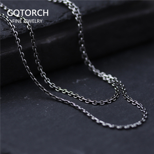 Collier à initiales en <span class=keywords><strong>argent</strong></span> thaïlandais rétro vintage de 2 mm, design simple pour hommes et femmes - Product Image 1
