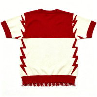 Sweat-shirt personnalisable pour homme, tricot respirant, t-shirts pour homme, ourlet à franges, logo rouge et blanc, sweat-shirt en tricot jacquard