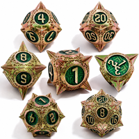 1PC Vintage Antique Bronze Metal DND Dice Set Sharp Edge Polyhedral Dice Dungeons Dragons RPG Tabletop Board Game Gifts Handmade