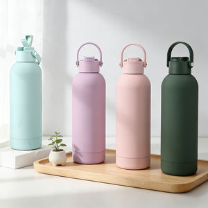 Bouteille d'eau isotherme personnalisée au toucher doux, design moderne de luxe, 500 ml, double paroi en acier inoxydable, bouteille d'eau de sport avec paille - Product Image 1