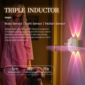 4 Heads <b>LED</b> Night <b>Light</b> <b>with</b> Motion <b>Sensor</b> RGB Gradient Wall Lamp Rechargeable Ambient <b>Light</b> Dimmable Magnetic Indoor <b>Lights</b> - Product Image 3