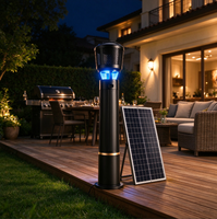 Piège à moustiques solaire à large couverture MT40S, Piège à moustiques 5-en-1 à CO2, lumière bleue et chaleur pour jardin et pelouse