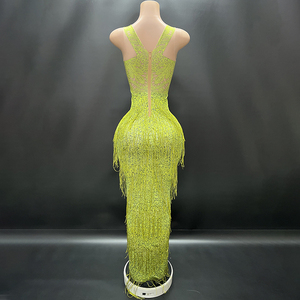 Y1459エレガントなビーチウェアイブニングカクテルパーティードレスタッセル付きセクシーなガラドレスレディース - Product Image 6