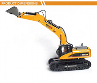 Excavadora de Construcción de Aleación Metálica RC al por Mayor 1580, Escala 1:14, Control Remoto 2.4G, Modelo de Juguete de Excavadora