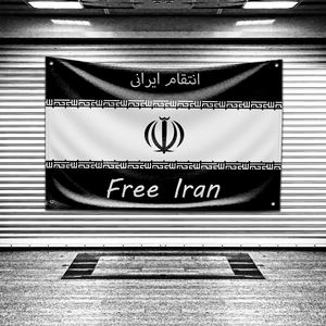 Drapeau personnalisé « Free Iran Black Mourning Revenge » pour <span class=keywords><strong>la</strong></span> décoration <span class=keywords><strong>de</strong></span> chambre, bannières murales, tapisserie décorative pour <span class=keywords><strong>la</strong></span> pièce, 3x5 pieds, amusant pour l'extérieur - Product Image 2