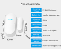 ANGUS Wireless 433.92MHZ Sensor Magnet Pintu Wi-Fi ABS Anti Maling Sistem Alarm Magnetik Jendela Toko Deteksi Pintu Jendela
