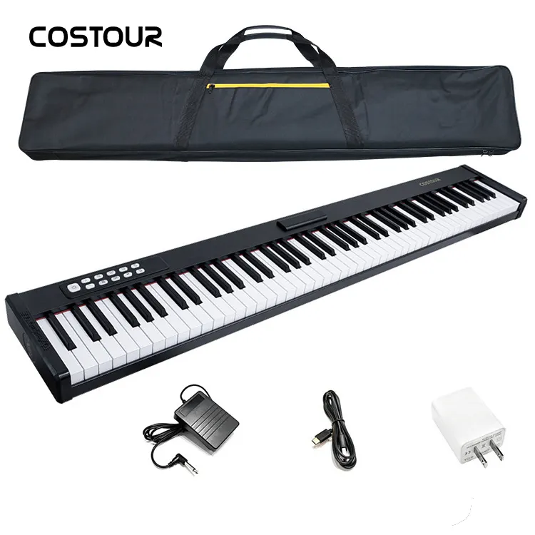 Piano eletrônico portátil 88 teclas teclado piano profissional midi com bluetooth