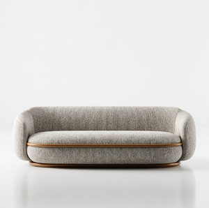 Canapé d'angle carré en bois massif rembourré en noyer noir, style moderne minimaliste haut de gamme, luxe léger créatif, ensemble pour salon et hôtel - Product Image 4