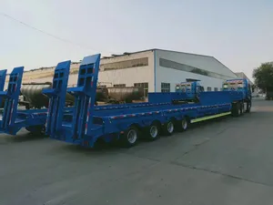 Nuevo barato 3 ejes 50 toneladas Lowboy Semi remolque Lowboy camión semirremolque Lowbed remolque para la venta