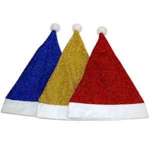 Glitter Flashing Xmas Cap Tinsel Christmas Santa hat for Funny Party Christmas Holiday Decoration