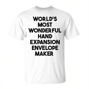 T-shirt promotionnel unisexe pour adulte à manches courtes et col rond, avec motif 'Worlds Most Wonderful Hand Expansion Envelope Maker' - Product Image 2