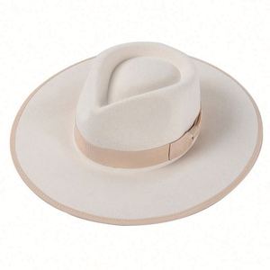 Wholesale 100% <b>Wool</b> Women Men Fedora Hat Wide Brim - Product Image 5