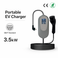 Nouvelle station de recharge portable pour véhicules électriques de Chine, 3,5 kW, 7 kW, 11 kW, 16 A, 32 A, prise GBT, 220 V, sécurisée, pour tous les modèles de voitures électriques, usage domestique