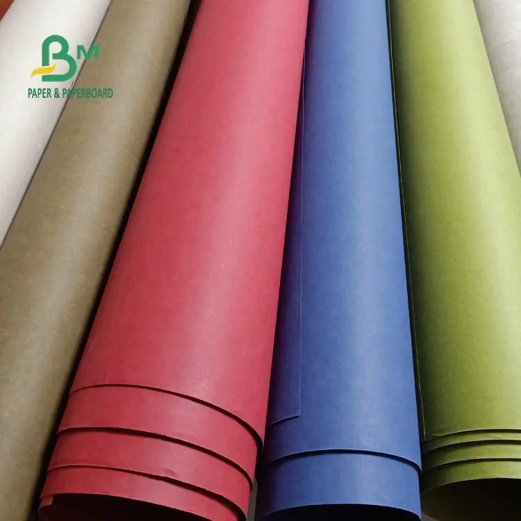 Papier kraft lavable en Fiber colorée, 1 pièce, 0.5mm, pour sacs à la mode